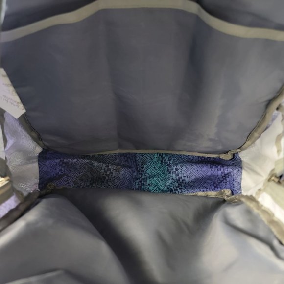 L.L. Bean Deluxe Book Pack Backpack Purple Blue Teal Geometric School 505445 - Picture 6 of 9